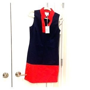 Sail to Sable Navy/Red sleeveless Dress